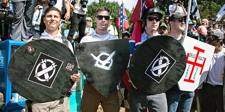 Nazis on the march during the Unite the Right rally in Charlottesville