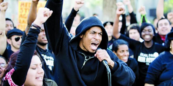 Students marching against racist hate crimes at University of California, San Diego last spring