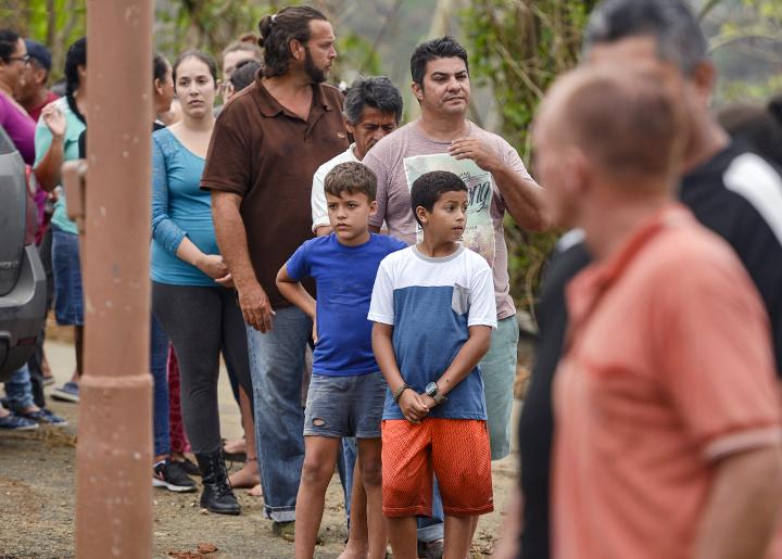 Residents await emergency supplies in Utuado, Puerto Rico