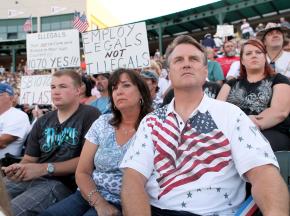 Supporters of Arizona's racial profiling law gathered for the "Stand with Arizona" rally in Tempe