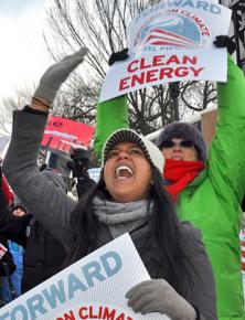 Protesters march and rally against the Keysote XL pipeline and accelerating climate crises