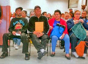 Waiting area at a Social Security office in the Washington Heights neighborhood of New York City