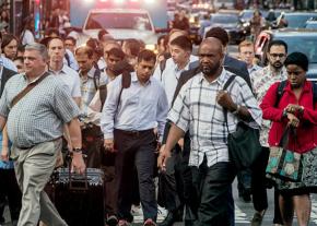 The crowded streets of New York City