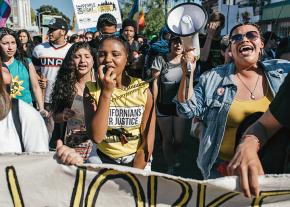 On the march in Oakland, California