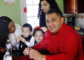 Oscar Canales (right) is taking sanctuary in Greensboro, North Carolina