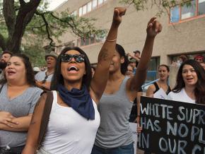 Masses of people take the streets in Boston to protest the far right